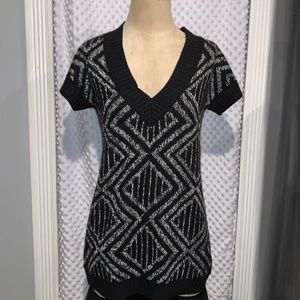 Alfani Pattern Knit Vneck Sweater XS